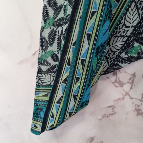 J Jill Skirt Womens XS Petite Maxi Cover Up Low Rise Boho Peasant Blue Elastic - Picture 12 of 16